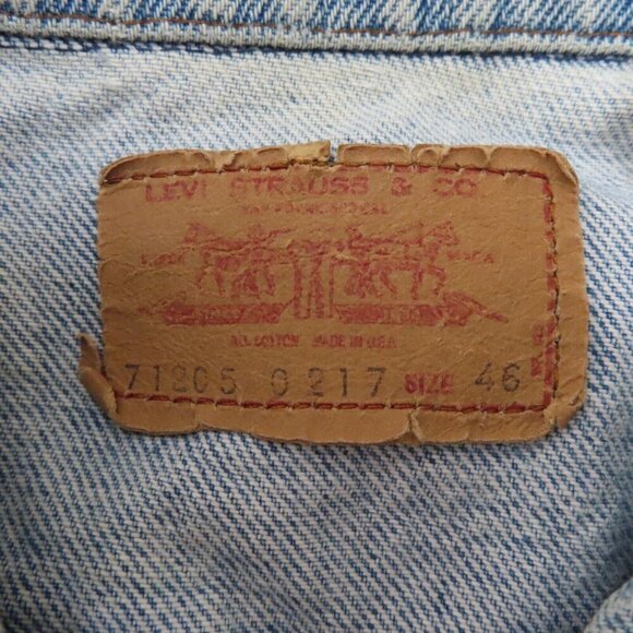 VTG Levis Mens 46 Type 3 Trucker Jacket 71205-0217 Blue Jean Denim Coat Button - Picture 11 of 12